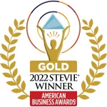 gold 2022 Stevie winner logo American business awards